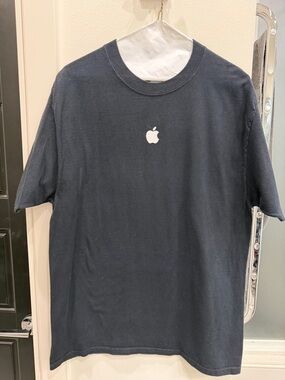 Apple Black Crewneck T-Shirt with White Logo